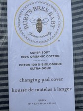 new Organic Burt  s Bees Baby Changing Pad Cover   Gray  Navy Blue 