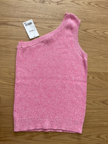 Next Pink One Shoulder Knitted Top, Medium, New £20 - Picture 4 of 12