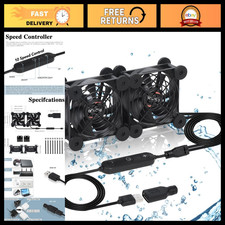 Dual 80mm USB Cooling Fan - 10-Speed, 5V/12V for Terrarium, Computer, Xbox