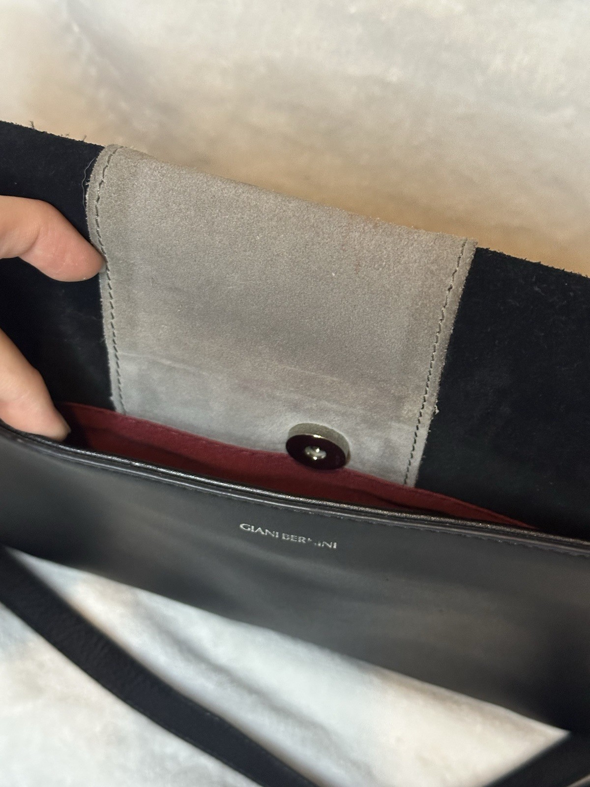 Giani Bernini Black Gray Patchwork Suede Leather … - image 8