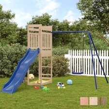 Garten Spielturm mit Rutsche Schaukel Massivholz Kinder Kletterturm Spielplatz