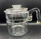 Vintage Pyrex Glass Flameware 6 Cup Coffee Pot & Lid 7756-B
