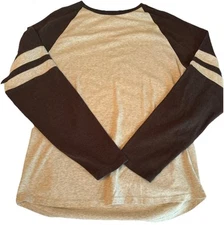 Men’s The Normal Brand Pullover Sweater Two Tone Varsity Size Large Heather Grey