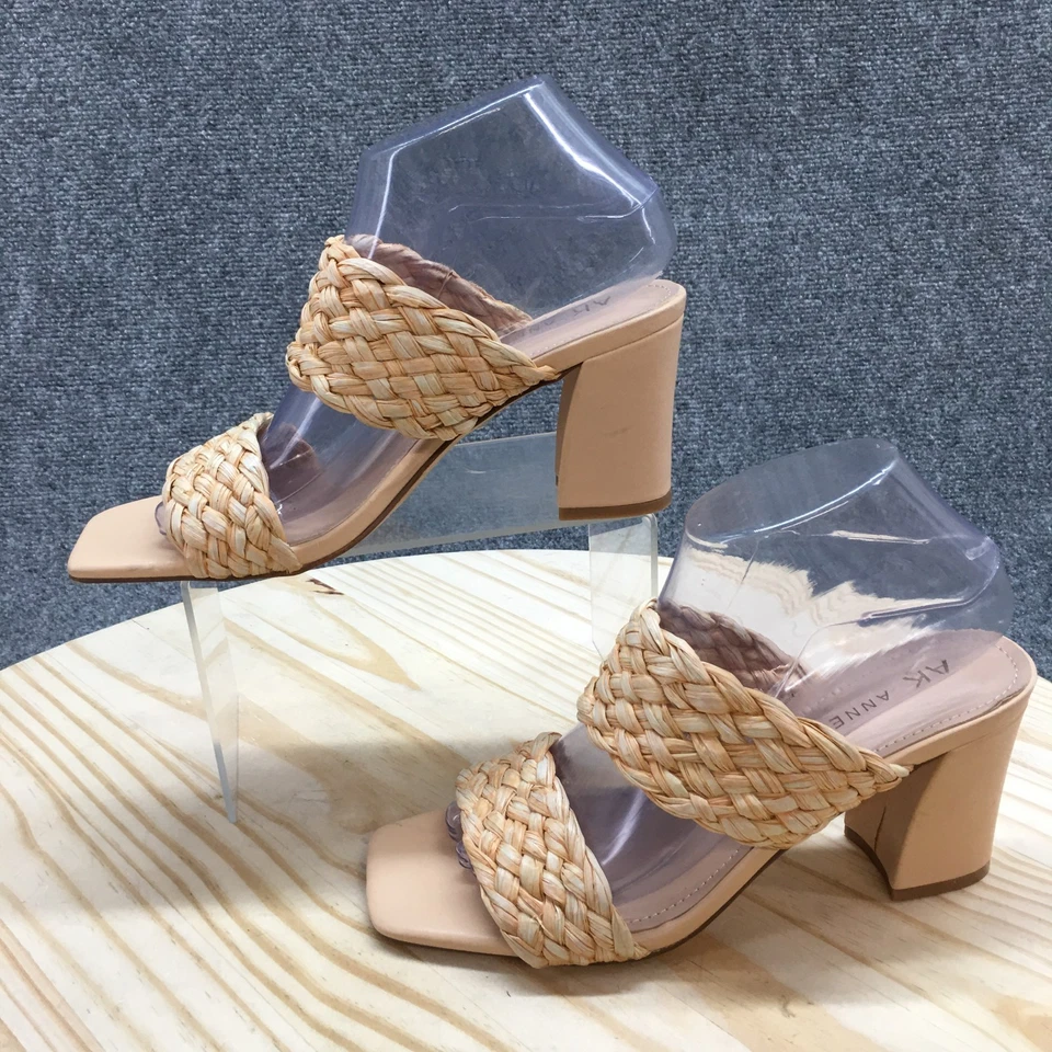 Sandalias Anne Klein para mujer 8 M May sin cordones beige imitación cuero tacones NUEVAS Foto 2 de 4