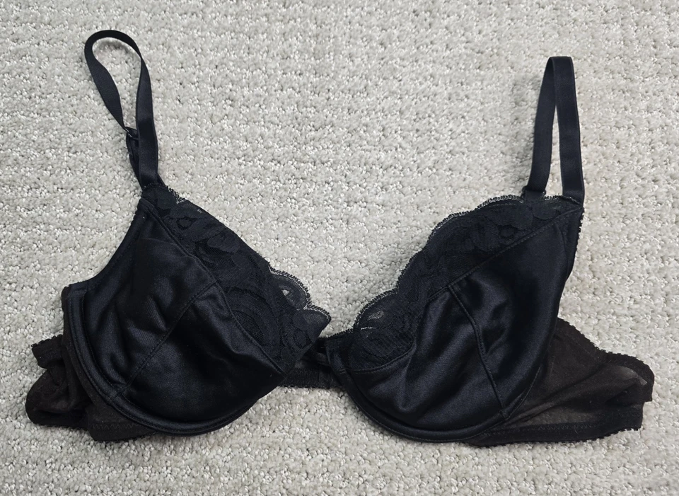 Sexy sujetador con aros vintage años 90 Josie negro 36B encaje floral 43006 Y2K LEER Foto 2 de 4