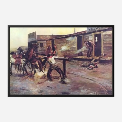 Charles Russell - Death of a Gambler -  Western Art Print on Paper or Canvas