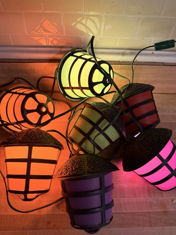 7 проводных пластиковых фонарей в форме выдувания. Жилые автофургоны, кемпинги, патио светильники работают! - Изображение 4 из 4