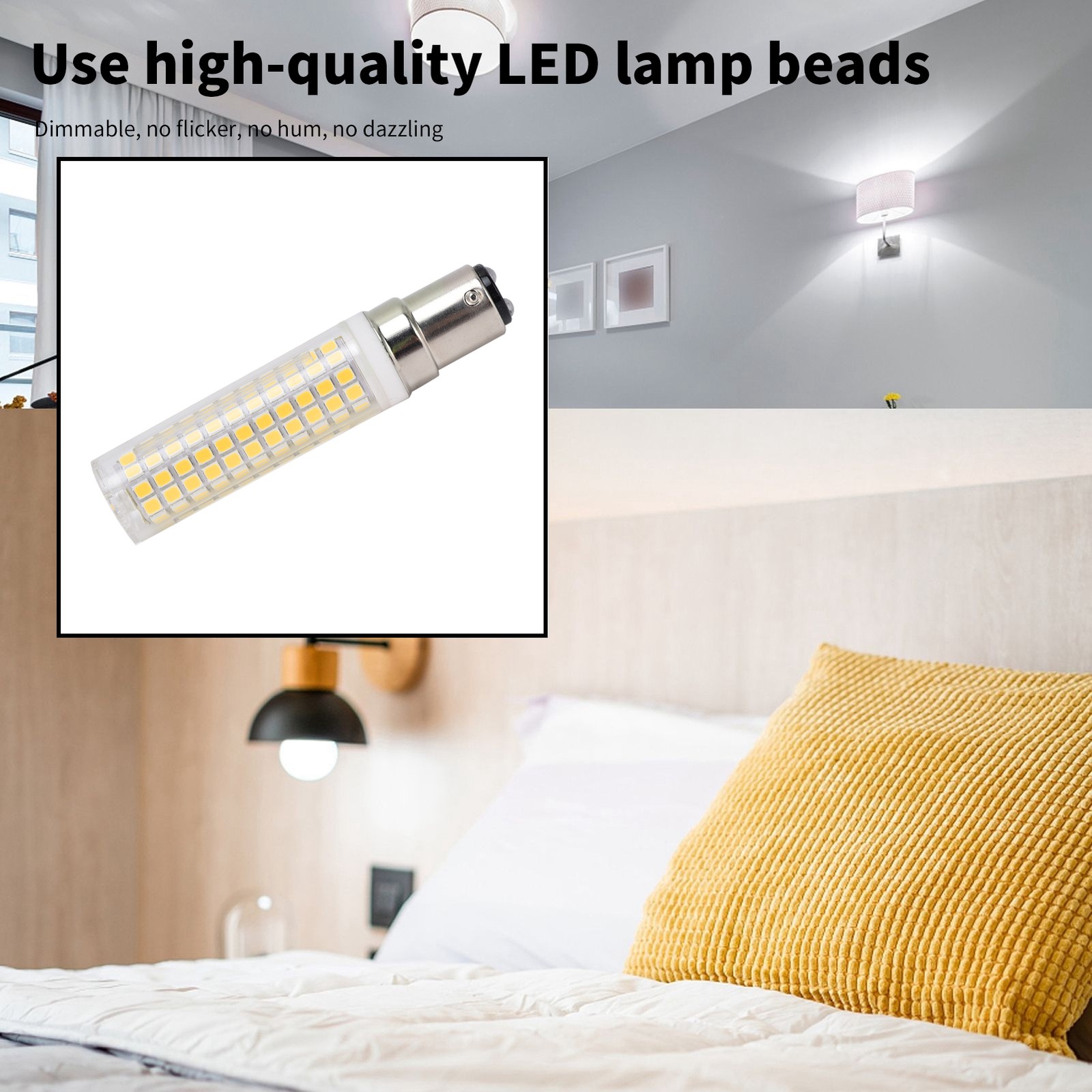 BA15D Bulb LED Corn Lamp 1500LM 136LED Dimmable Light Bulb For Chandelier Ceilin