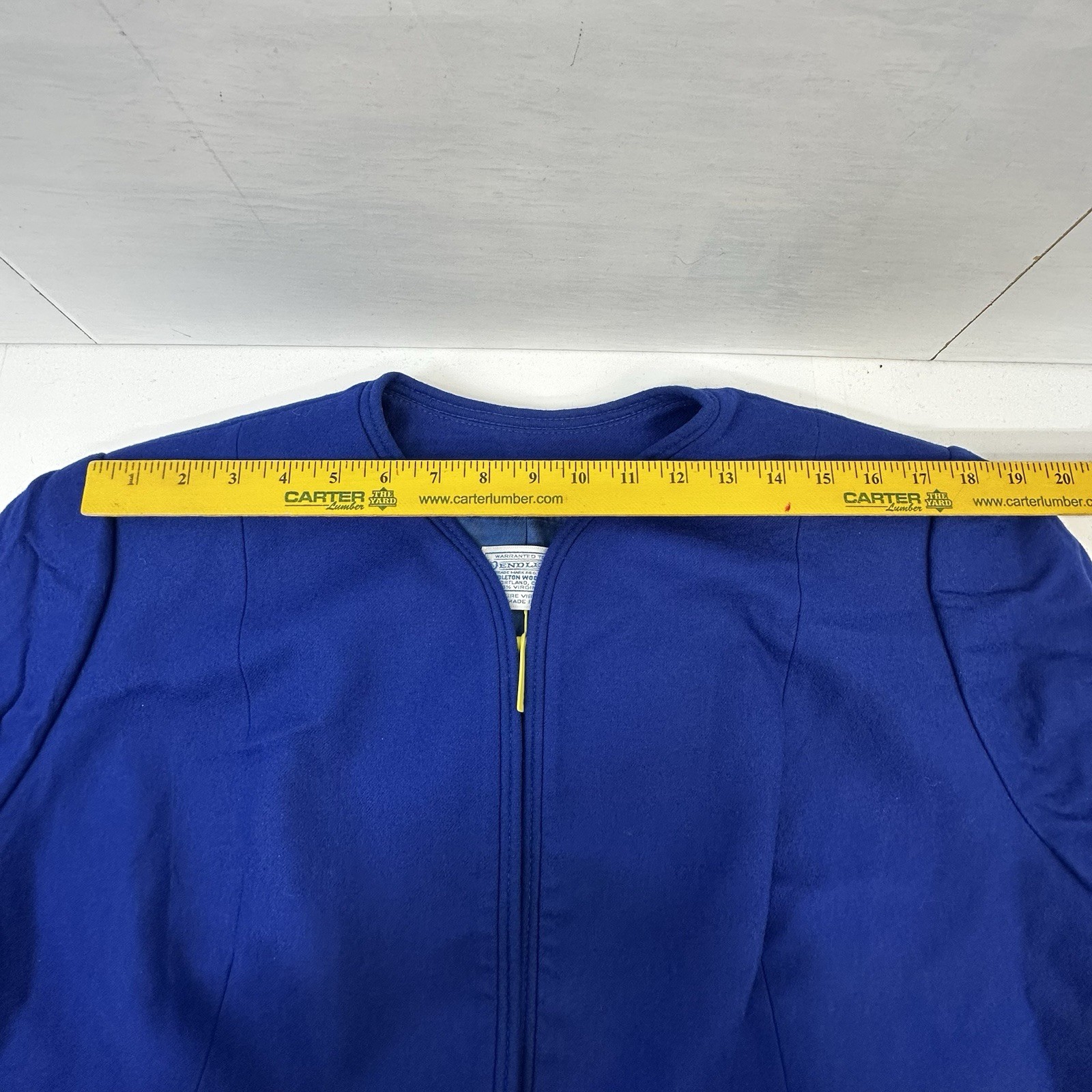VTG Pendleton Wool Jacket Royal Blue Collarless B… - image 14