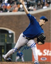 KYLE HENDRICKS signed 2016 WORLD SERIES CHICAGO CUBS 8X10 photo COA PSA AP70269