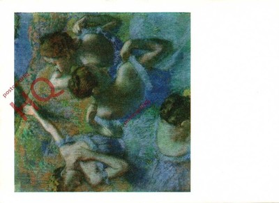 Ansichtskarte -: Edgar Degas, Blaue Tänzer