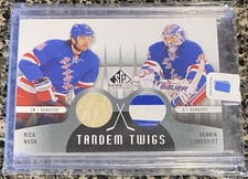 2013-14 Game Used Hockey Tandem Twigs Rick Nash Henrik Lundqvist Stick Rangers