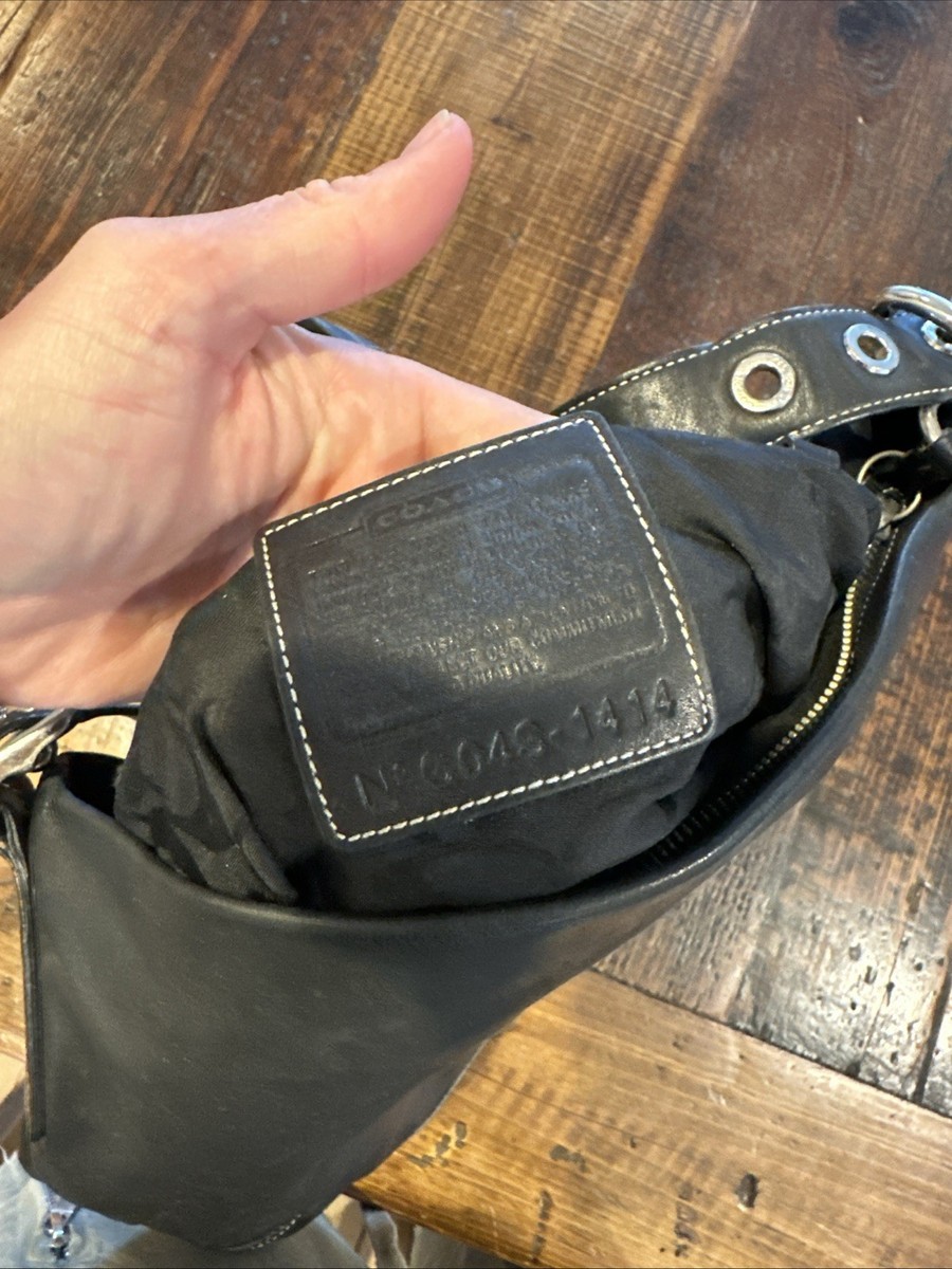 Coach Vintage Black Leather Legacy Hobo Shoulder Bag G04S-1414 for