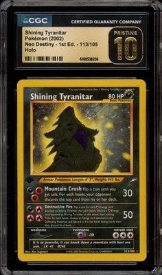 Pokemon Shining Tyranitar Neo Destiny 1st Edition Holo Rare #113 CGC 10 Pristine