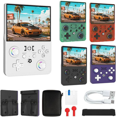 For R36MAX   Retro Handheld Game Console, 4.5 Inch IPS HD Screen Portable Retro