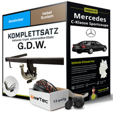Für MERCEDES C Sportcoupe CL203 Anhängerkupplung abnehmbar +eSatz 13pol uni. 01- Für MERCEDES C Sportcoupe CL203 Anhängerkupplung abnehmbar +eSatz 13pol uni. 01-