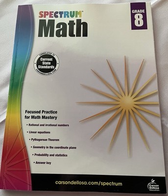 Home School, Spectrum Math Grade 8, Purple Level. NEW.  Meets State Standards