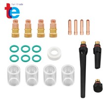 TIG Welding Torch Stubby Gas Lens #10 Pyrex Glass Cup Kit 22Pcs for WP-17/18/26