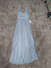 NWT BIRDY GREY Elyse Bridesmaid/Prom Dress in Dusty Blue - Size Extra Small XS