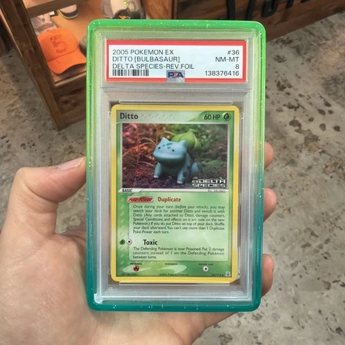 2005 Pokemon Ditto Bulbasaur EX Delta Species Stamped Reverse Foil 36/113 PSA 8