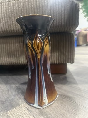  Vintage Studio Art Pottery 9  Vase   Bill Campbell Style/Attributed Brown Blue