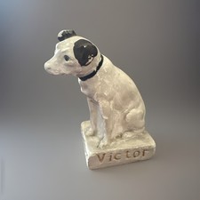 Antica statua in gesso cane Victor Nipper pubblicità promo Scranton PA
