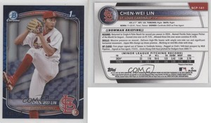 2025 Bowman Chrome Prospects Blue Reptilian Refractor /150 Chen-Wei Lin #BCP-141