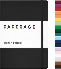 Blank Journal Notebook, Black , 160 Pages, Medium 5.6 in x 8 in - 100