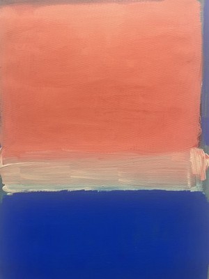 Mark Rothko Original Paintings on Paper  Blue Orange Abstract Design Signed F16