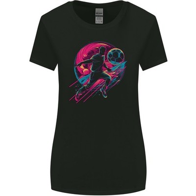 A Retrowave Fußballspieler Fußball Damen Breiter Schnitt T-Shirt
