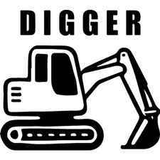 'Excavator Work Vehicle' Unmounted Rubber Stamp (RS056378)