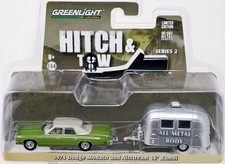 GreenLight 1974 Dodge Monaco & Airstream 16' Bambi Hitch & Tow - 32020 Green