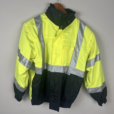 OccuNomix LUX-TJBJ-B Class 3 Premium 4-In-1 Black Bottom Bomber Jacket - Yellow