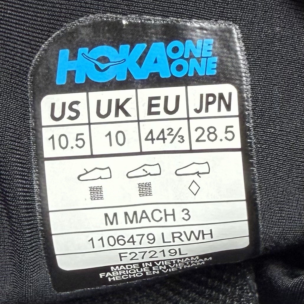 Hoka Mach 3 Men’s Size 10.5 White Gray Athletic Road Track Running Shoes. thumbnail 9