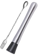 Ortarco 10 Inch Stainless Steel Muddler for Cocktail and 10 Large, Silver 