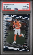 2024 Panini Absolute - Bo Nix Blue Color Match #112 (RC) PSA 10