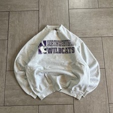 Fruit of the Loom Northwestern Wildcats Sweatshirt Heather Grey 24.5x27