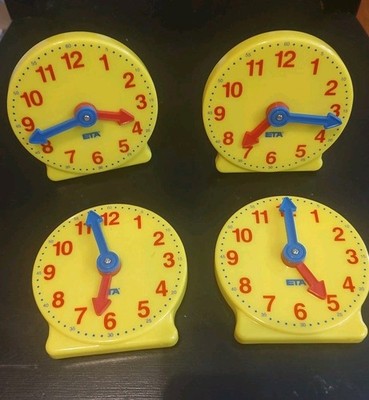 Learning Resources Clocks  4'' Geared Mini Clocks, Teachers Tool Homeschool Lot