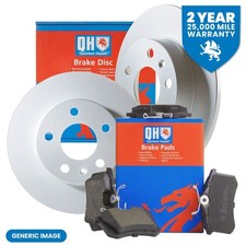 QH Front Vented Brake Discs Pair & Front Pads Braking Axle Set Fits Kia Rio