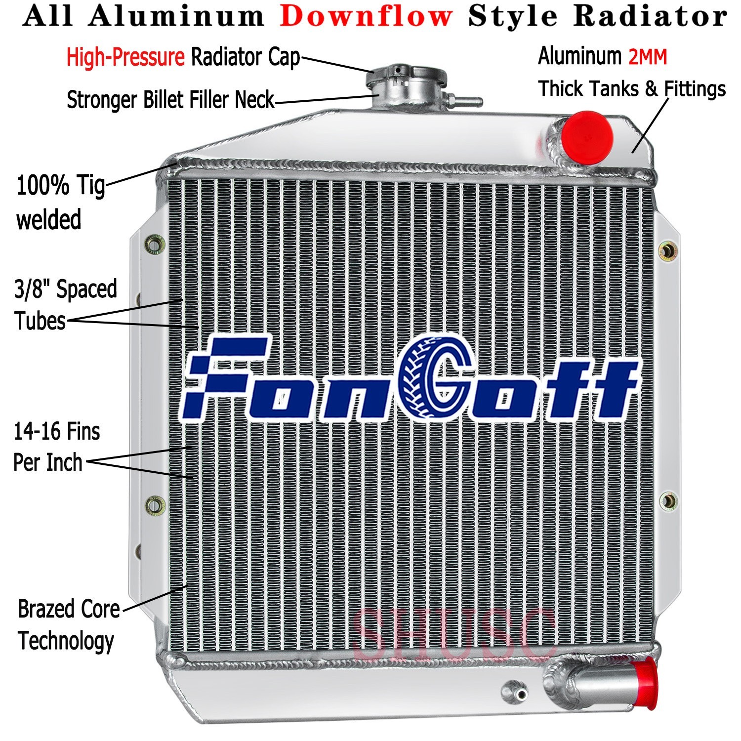3-Row  Radiator For Yanmar Diesel 3TNE74 119621-44500 Tractor  Aluminum