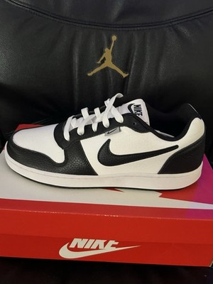 Nike Ebernon Low Prem White Black Wolf Grey Leather Sneaker AQ1774-102