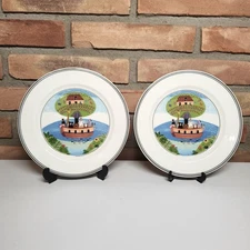 Set of 2 Villeroy & Boch Design Naif Noah's Ark Salad Plates Germany
