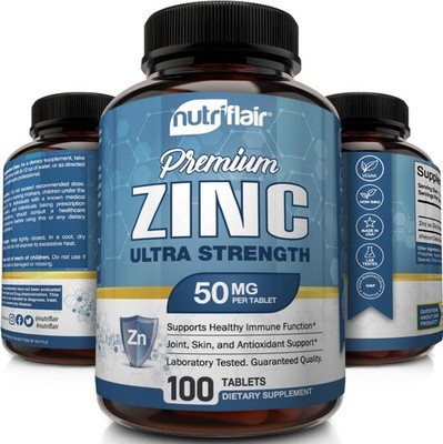 Zinc Gluconate 50 mg, 100 Tablets - Immune System Booster