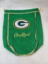 Custom Crown Royal Green 1 liter Bag w/ Patch Green Bay Packers