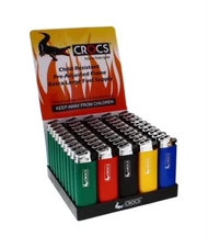 50 Disposable Flint Lighters - Child Resistant, 5 Assorted Colours Bulk Pack