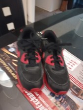 Nike Air Max Black Red Lace Up Shoes Sneakers Youth Boys Size 3Y
