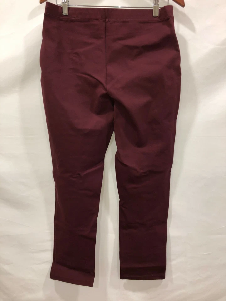 Pantalones al tobillo para mujer H by Halston regulares de punto con ponte burdeos talla 10 Foto 2 de 2