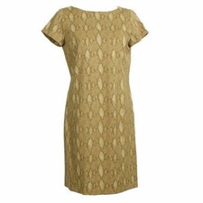 RALPH LAUREN Tan Stretch Ponte Knit Python Print Sheath Dress PL