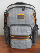 TUMI Alpha Bravo Navigation Backpack, 15" Laptop Pocket, Black, Gray, Orange-NWT
