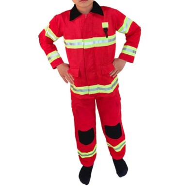 Halloween Firemen Dress up Outfits for Boy Girl Aged 6-10 Cosplay Party